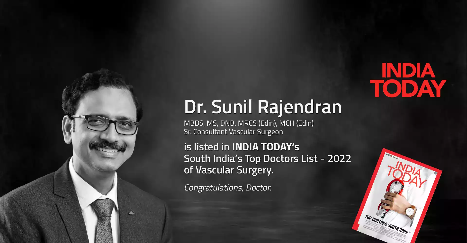 Dr Sunil Rajendran - South india top doctors list - 2022